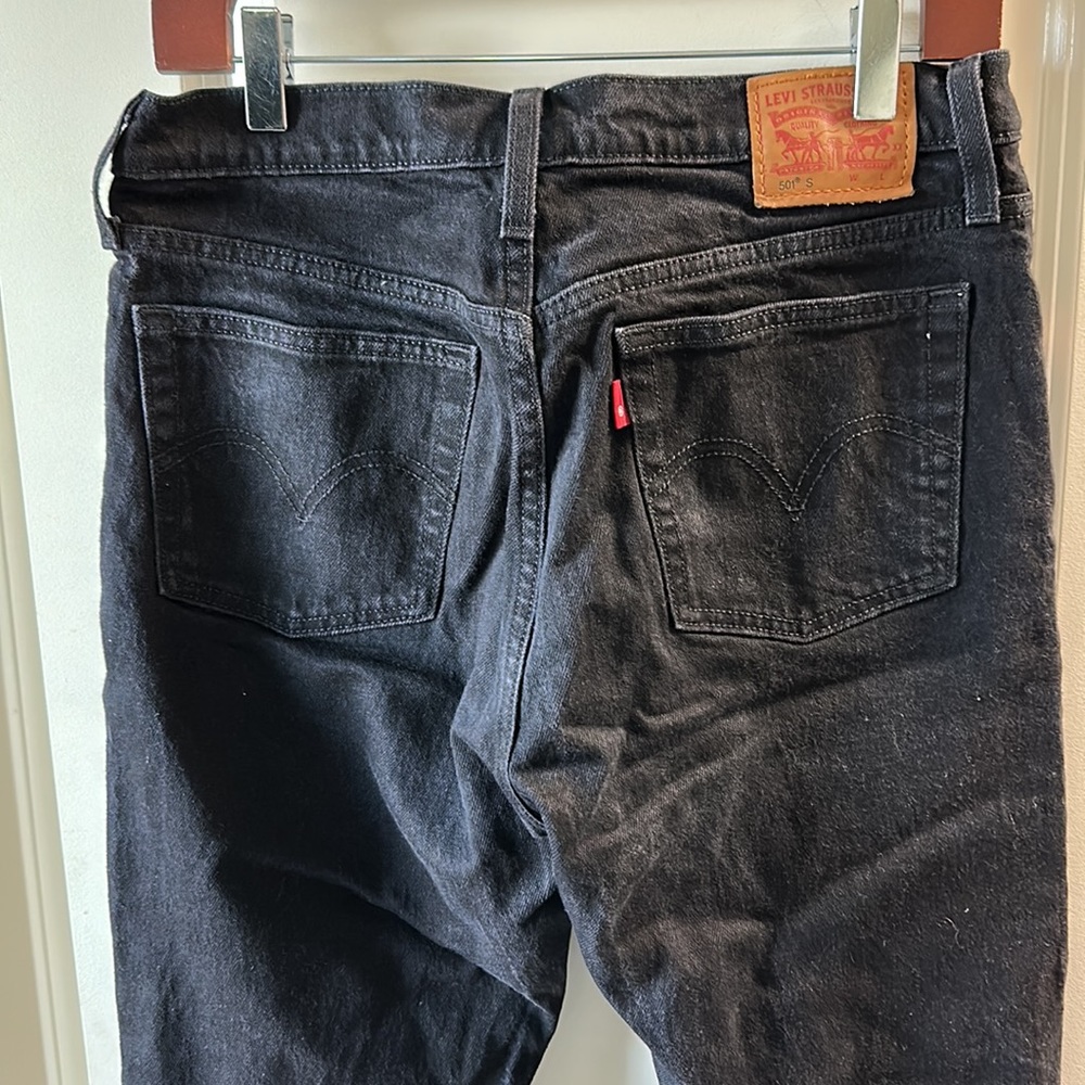 Levi's 501s High-Rise Straight Jeans black W29 L30 - Picture 4 of 6